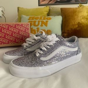 Vans Old Skool Shiny Party Sneakers Women's worn 1 time for wedding.